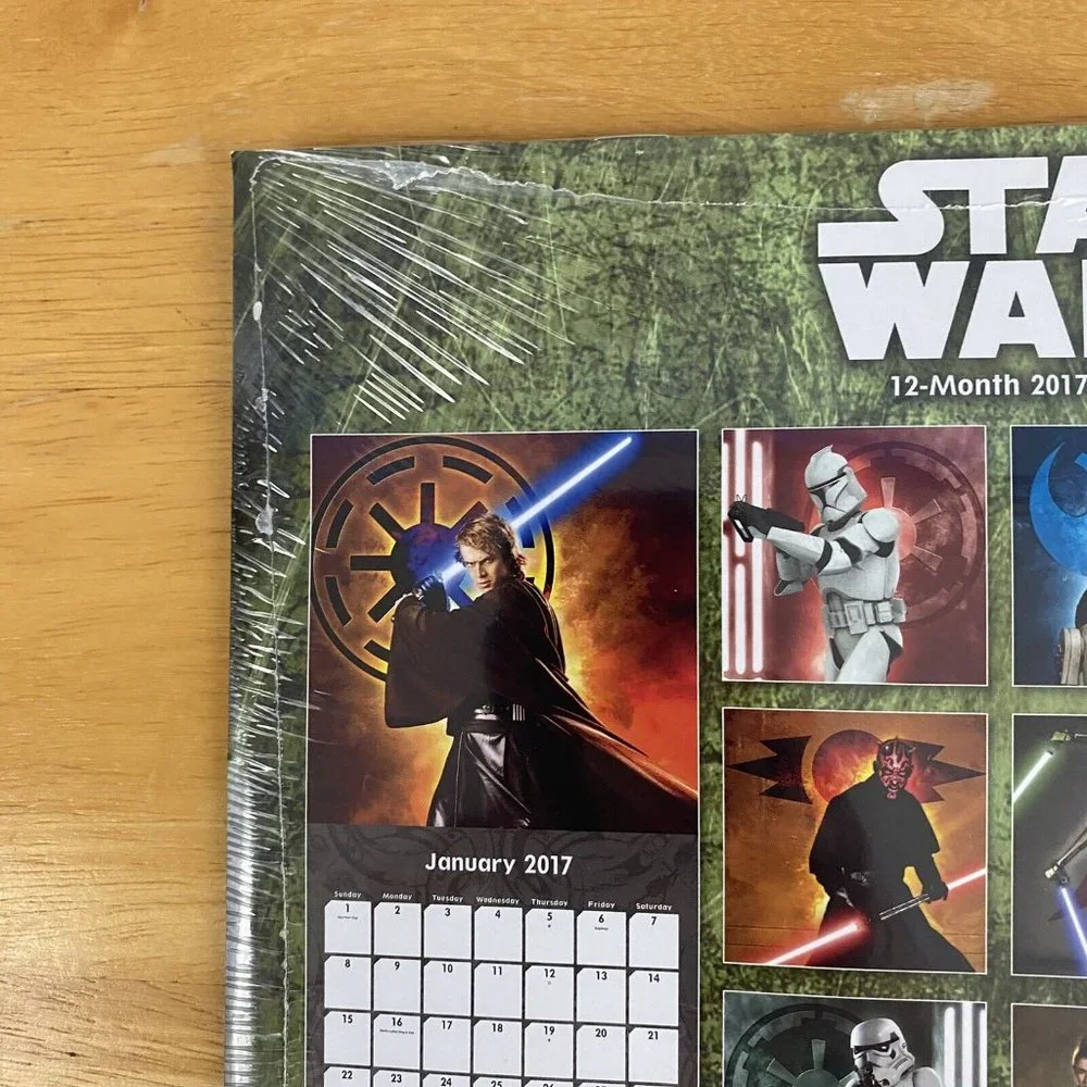 2017 Star Wars 12 Month Calendar Sealed Yoda
